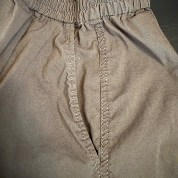 Zara Womens XL Olive Green Elastic Waist Cotton Blend Midi Skirt with Pockets - Picture 3 of 6